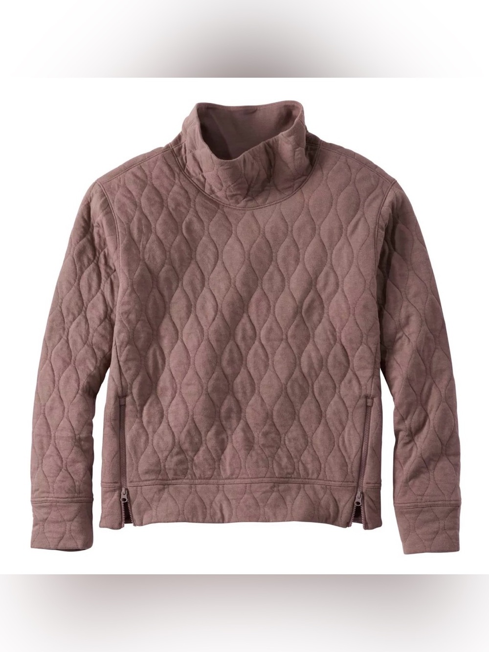 L.L.Bean Women's VentureSoft Quilted Funnelneck Pullover Weathered Oak